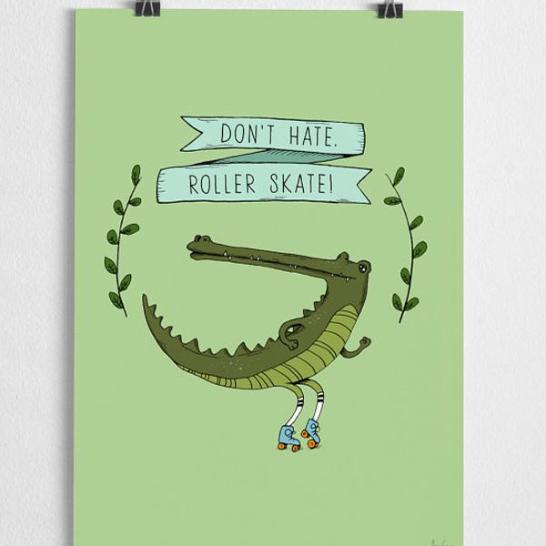 Grafische print Krokodil
