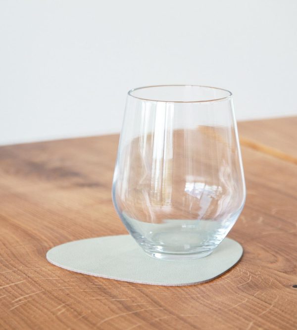 Lind DNA leren glas onderzetter Curve groen